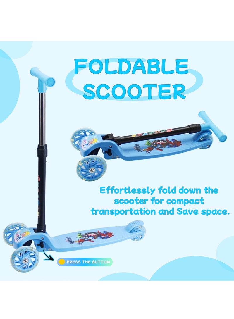 إيزي فيتشور سكوتر ركل سهل للأطفال من إيزي فيوتشر: تصميم قابل للطي، مقبض قابل لضبط الارتفاع، عجلات LED، خلفية وفرامل للأعمار من 3 إلى 8 سنوات - Image 2