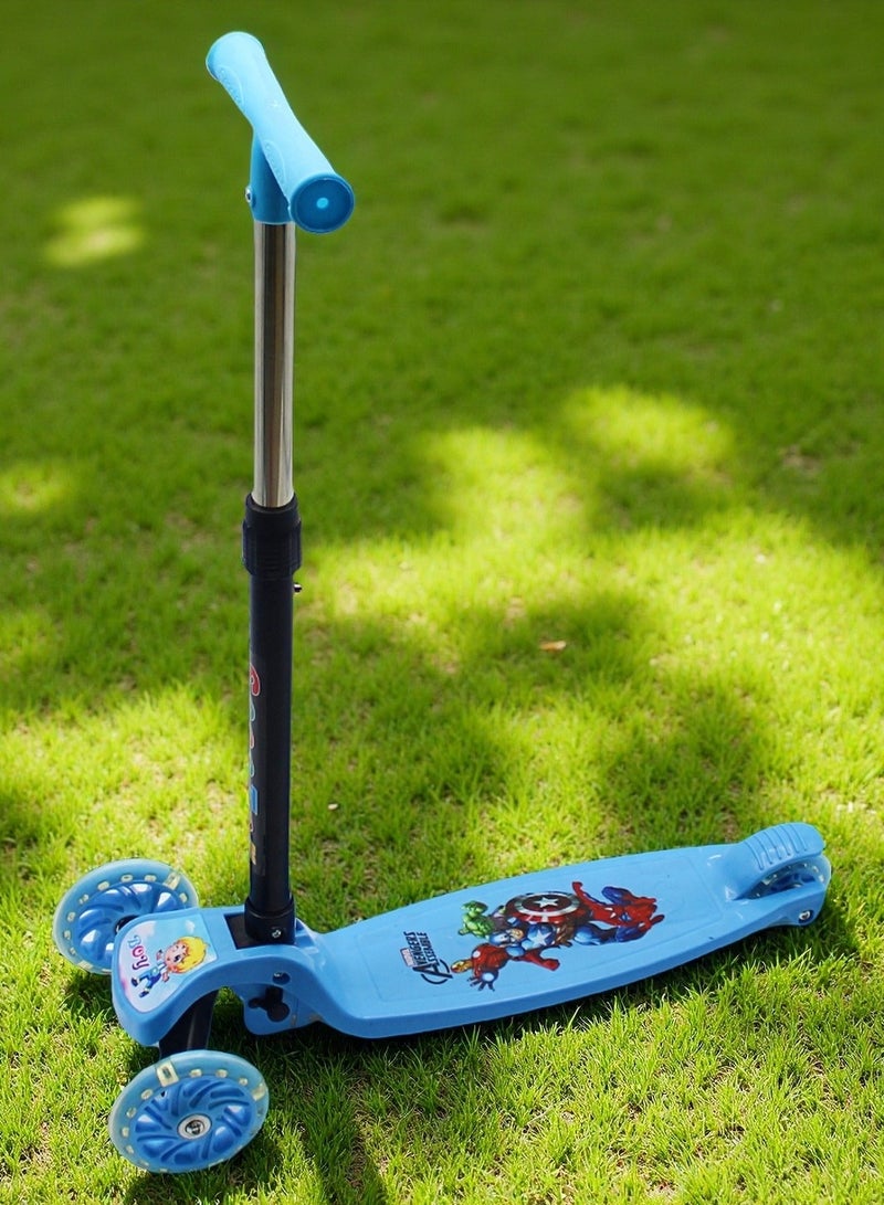 إيزي فيتشور سكوتر ركل سهل للأطفال من إيزي فيوتشر: تصميم قابل للطي، مقبض قابل لضبط الارتفاع، عجلات LED، خلفية وفرامل للأعمار من 3 إلى 8 سنوات - Image 1