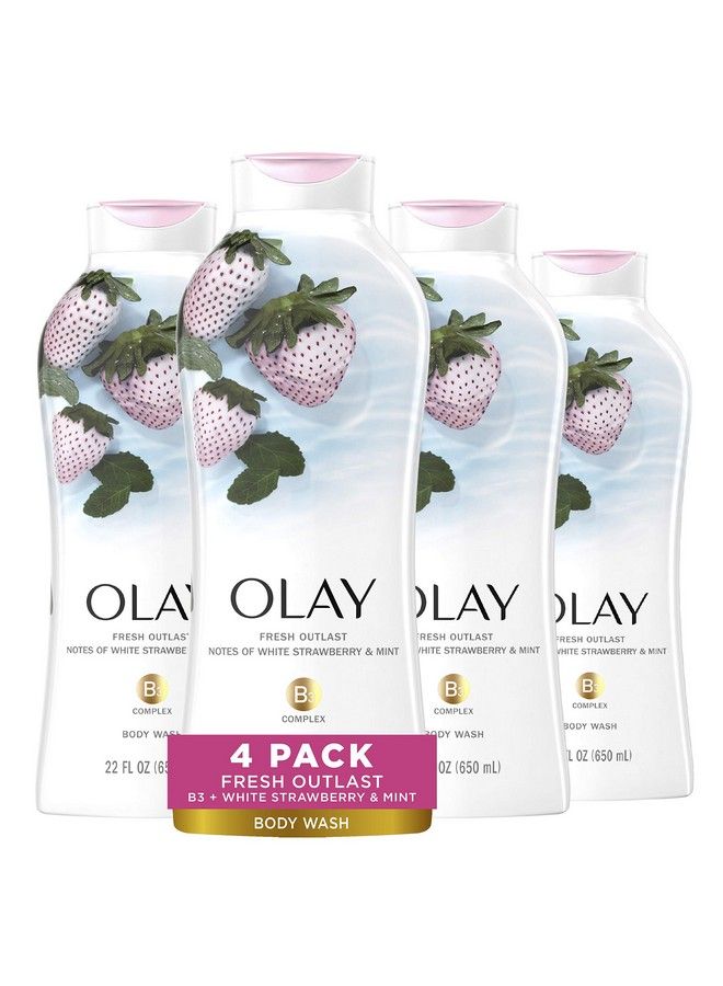 Olay Fresh Outlast Cooling White Strawberry & Mint Body Wash 22 Oz (4 Count) - Image 2
