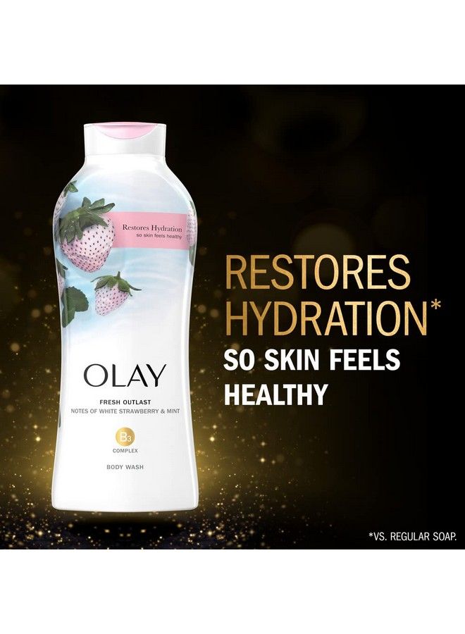 Olay Fresh Outlast Cooling White Strawberry & Mint Body Wash 22 Oz (4 Count) - Image 4