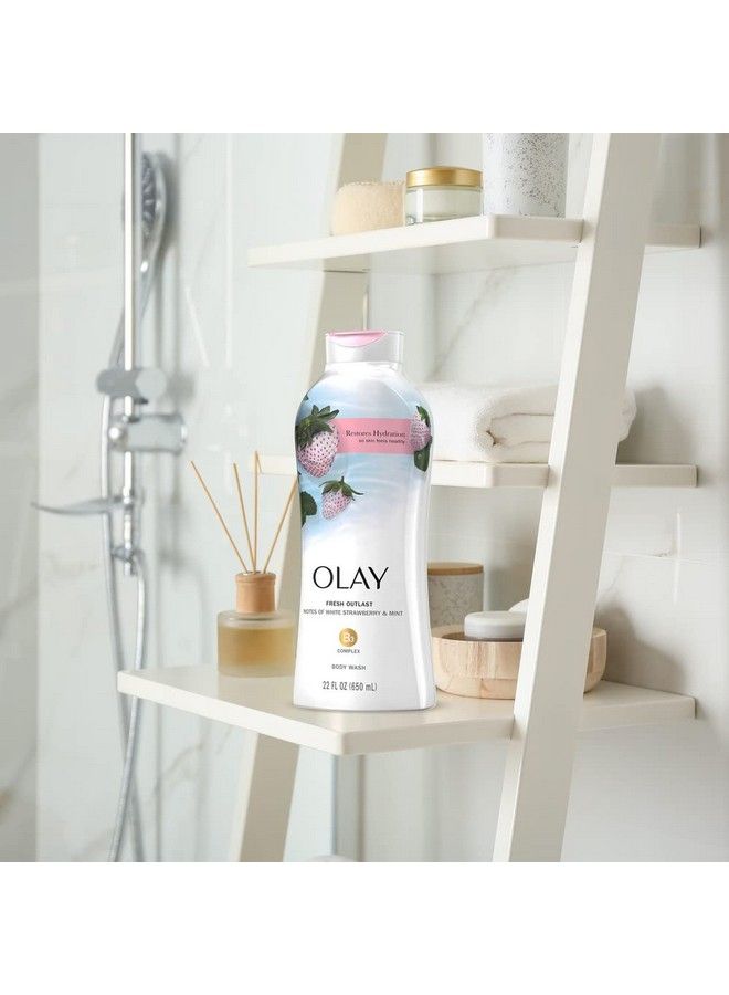 Olay Fresh Outlast Cooling White Strawberry & Mint Body Wash 22 Oz (4 Count) - Image 3
