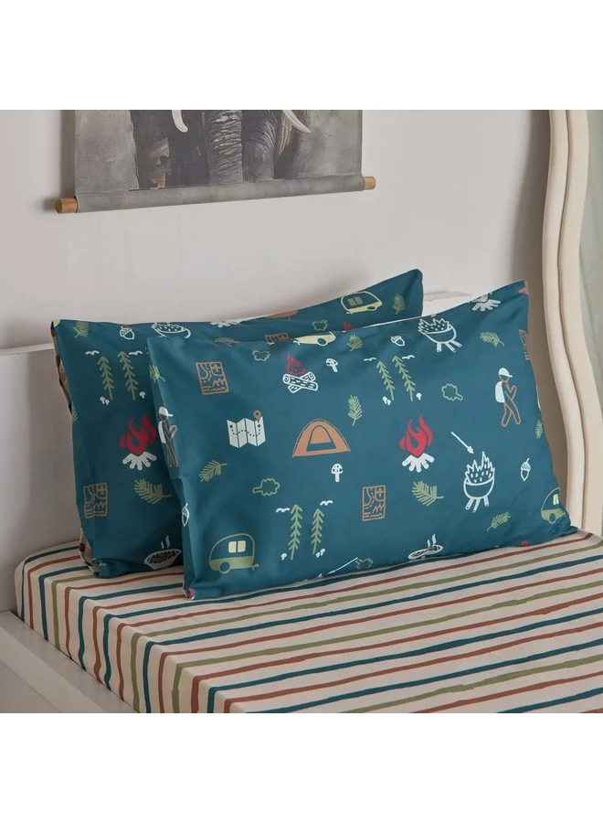 Home Box Joy Adventurer 2-Piece Campsite Pillow Cover Set 75 x 50 cm