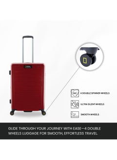 NATIONAL GEOGRAPHIC National Geographic Cruise 100% PC Hardshell Suitcase Set, Durable Lightweight  TSA Combination Lock Travel Luggage, 4 Quite Spinner Wheel, 3pcs Trolley Bag (20+24+28 Inch) Burgundy.  - Image 2