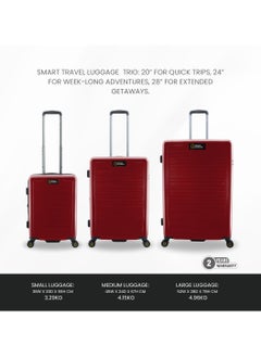 NATIONAL GEOGRAPHIC National Geographic Cruise 100% PC Hardshell Suitcase Set, Durable Lightweight  TSA Combination Lock Travel Luggage, 4 Quite Spinner Wheel, 3pcs Trolley Bag (20+24+28 Inch) Burgundy.  - Image 4