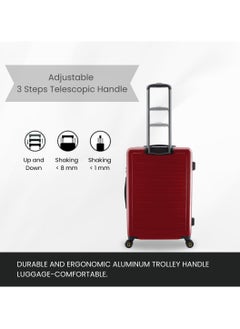 NATIONAL GEOGRAPHIC National Geographic Cruise 100% PC Hardshell Suitcase Set, Durable Lightweight  TSA Combination Lock Travel Luggage, 4 Quite Spinner Wheel, 3pcs Trolley Bag (20+24+28 Inch) Burgundy.  - Image 5