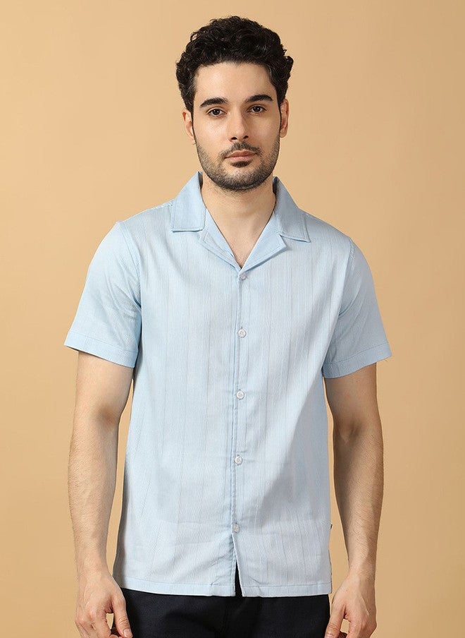 Hence Men Relaxed Opaque Casual Shirt with Cuban Collar - Image 1
