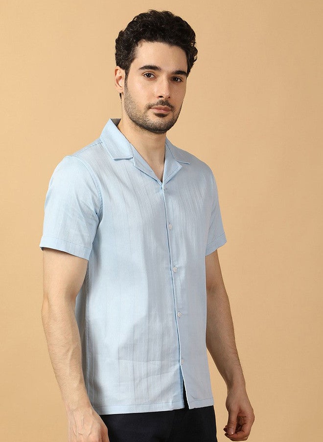 Hence Men Relaxed Opaque Casual Shirt with Cuban Collar - Image 3
