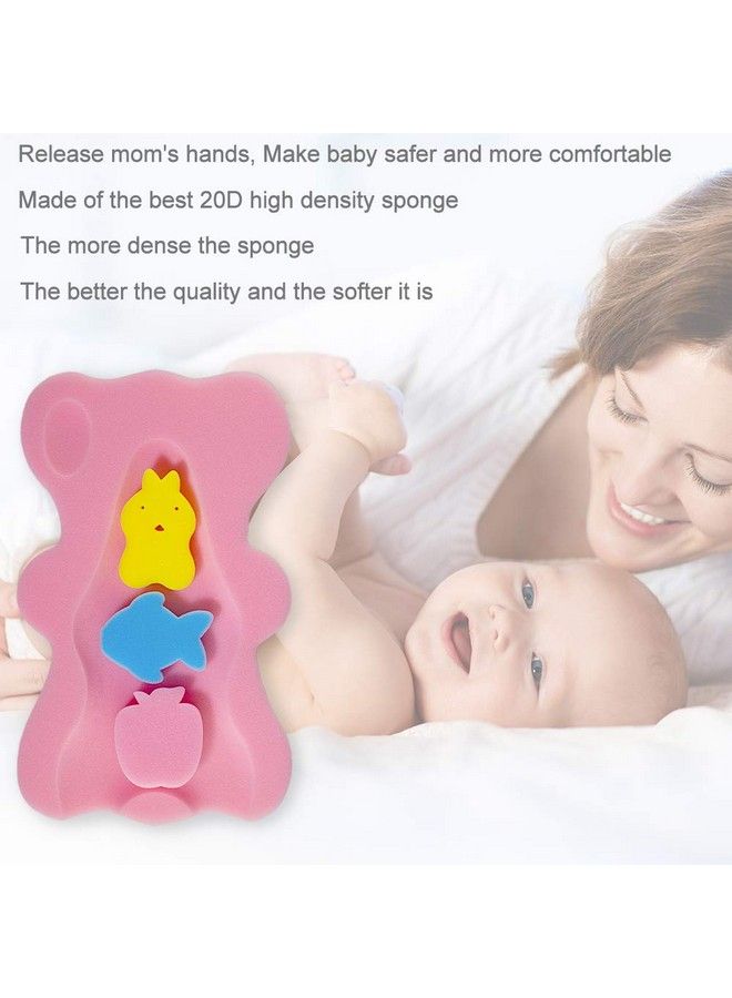 HALLO Soft Infant Bath Sponge Skid Proof Baby Bath Mat Newborn Odor Free (Pink) - Image 4