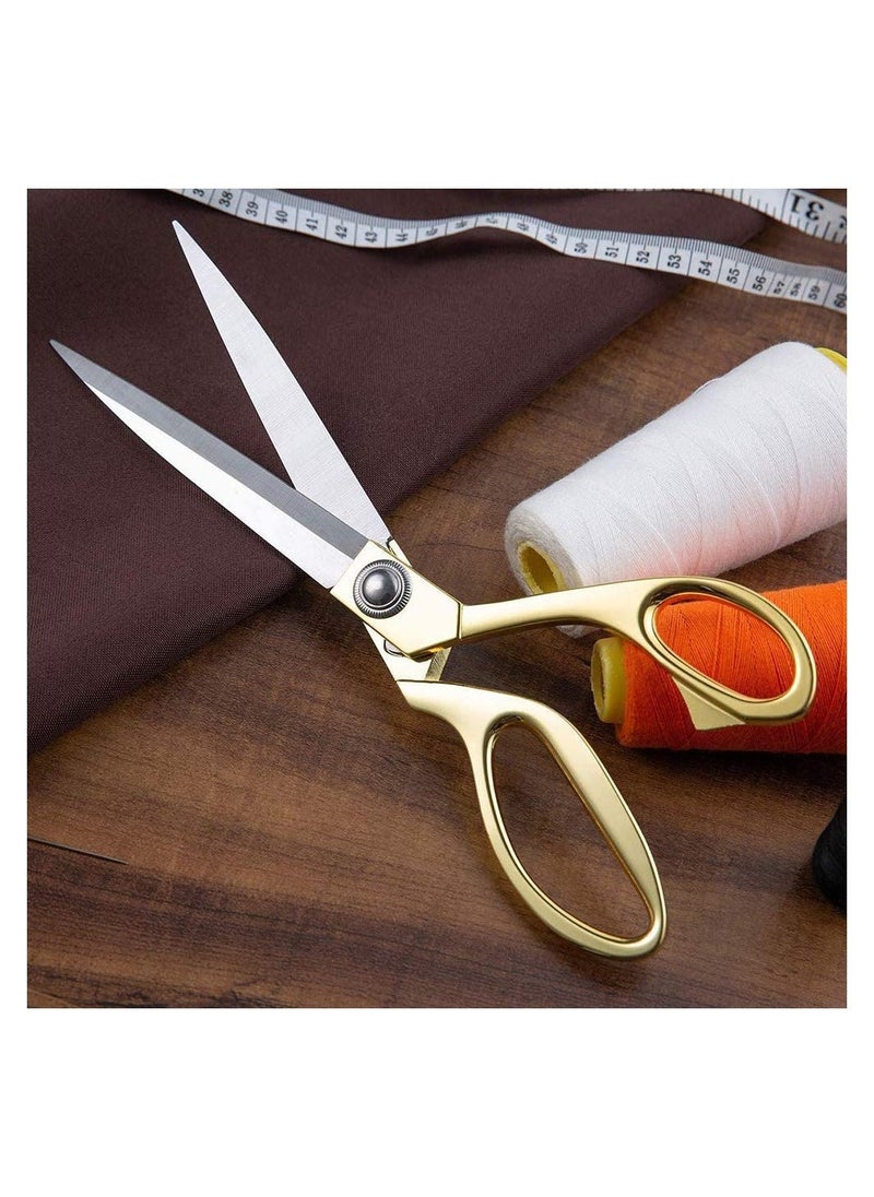 SYOSI SYOSI 2Pcs Set Of Gold Stainless Steel Sharp Tailor Scissors, Clothing Scissors Barbecue Cut Adjustable Kitchen Scissor Fabric Shears Heavy Duty for Tailoring Sewing, Craft, Household - Image 2