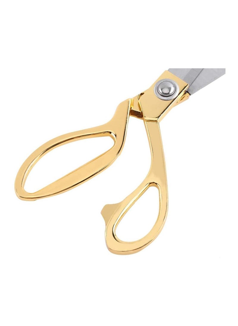 SYOSI SYOSI 2Pcs Set Of Gold Stainless Steel Sharp Tailor Scissors, Clothing Scissors Barbecue Cut Adjustable Kitchen Scissor Fabric Shears Heavy Duty for Tailoring Sewing, Craft, Household - Image 3