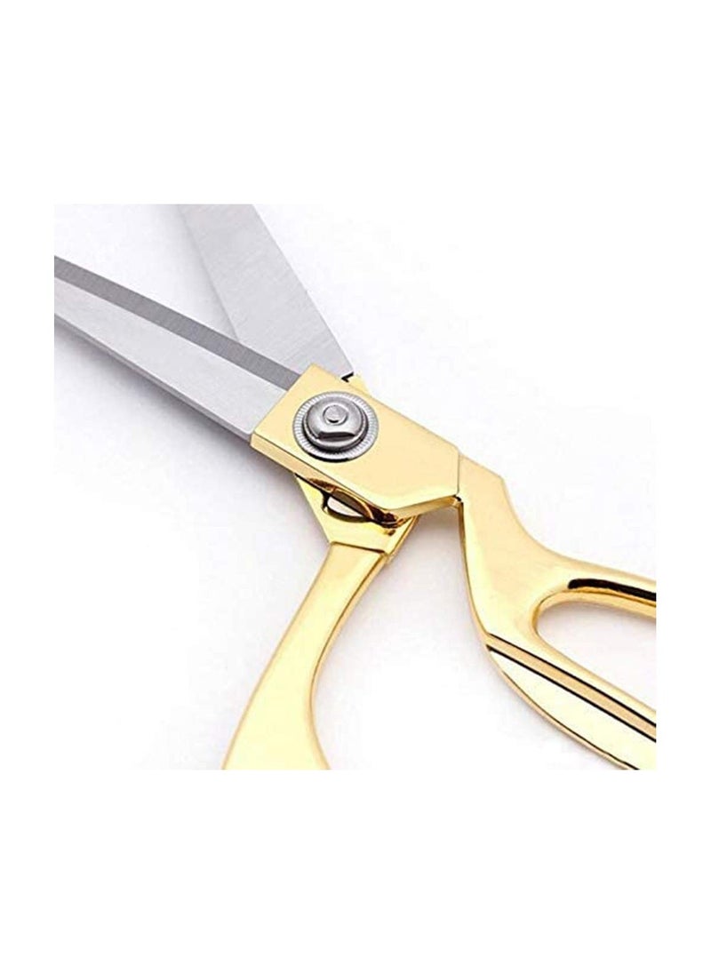SYOSI SYOSI 2Pcs Set Of Gold Stainless Steel Sharp Tailor Scissors, Clothing Scissors Barbecue Cut Adjustable Kitchen Scissor Fabric Shears Heavy Duty for Tailoring Sewing, Craft, Household - Image 4