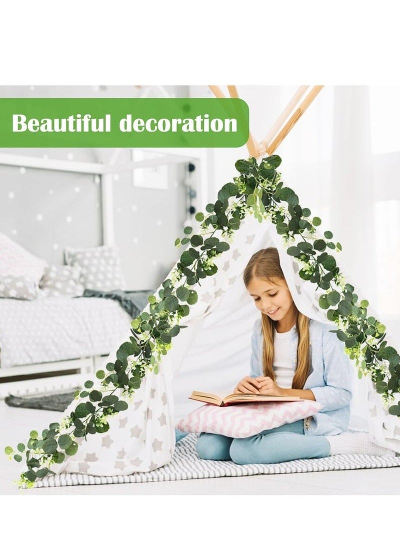 إكليل اليوكاليبتوس الاصطناعي، بطول 180 سم، إكليل أوراق اليوكاليبتوس الصناعي، كرمة اليوكاليبتوس الاصطناعية، مناسب لتزيين أقواس الزفاف، المنزل، الطاولات، الخلفيات، الديكور الداخلي والخارجي. - Image 3