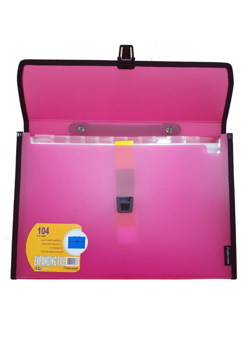 Foldermate ملف قابل للتوسيع مع 13 قسمًا بحجم FC باللون الأبيض