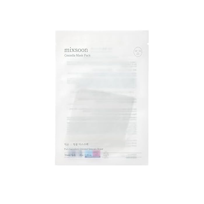 mixsoon Centella Mask Pack Face Moisturizer Soothing Calming Sheets Korean Glass Skin Care 1Pack (5ea) - Image 2
