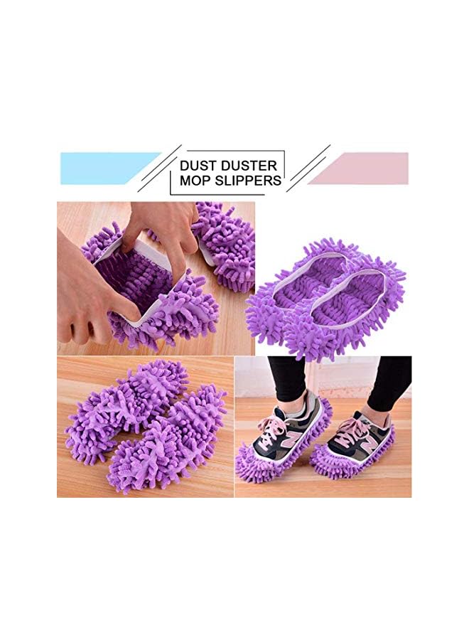 promass Mop Slippers, Mop Shoes Cover Dust Duster Slippers Microfiber Dust Multi-Function Floor Cleaning Shoe Covers Dust Hair Cleaner Foot Socks for Cleaning Floor House Washable (5 Pairs) - Image 3