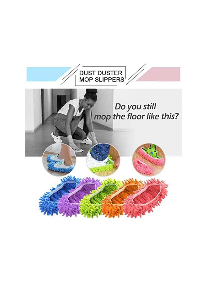 promass Mop Slippers, Mop Shoes Cover Dust Duster Slippers Microfiber Dust Multi-Function Floor Cleaning Shoe Covers Dust Hair Cleaner Foot Socks for Cleaning Floor House Washable (5 Pairs) - Image 5