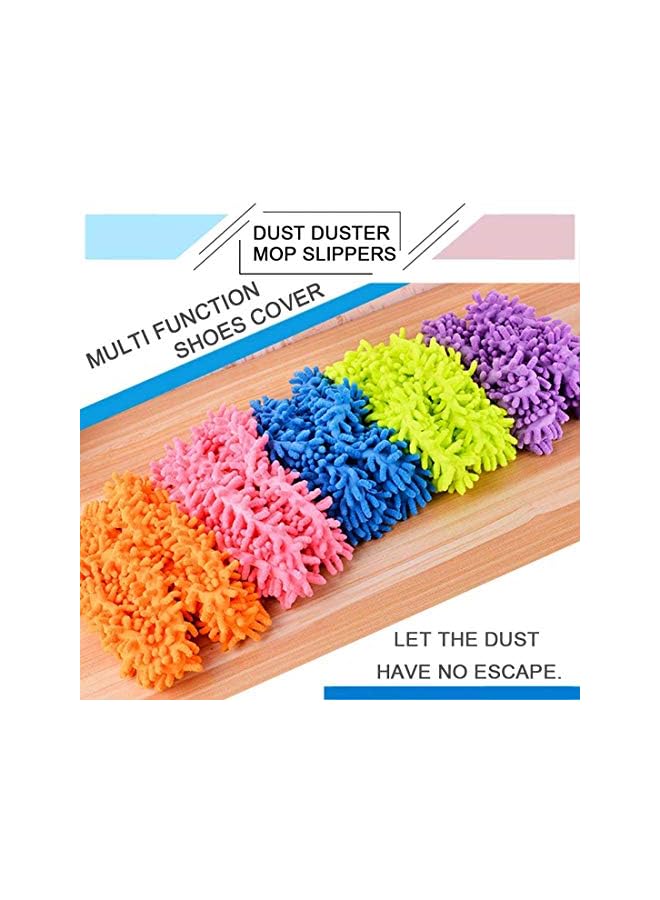 promass Mop Slippers, Mop Shoes Cover Dust Duster Slippers Microfiber Dust Multi-Function Floor Cleaning Shoe Covers Dust Hair Cleaner Foot Socks for Cleaning Floor House Washable (5 Pairs) - Image 4