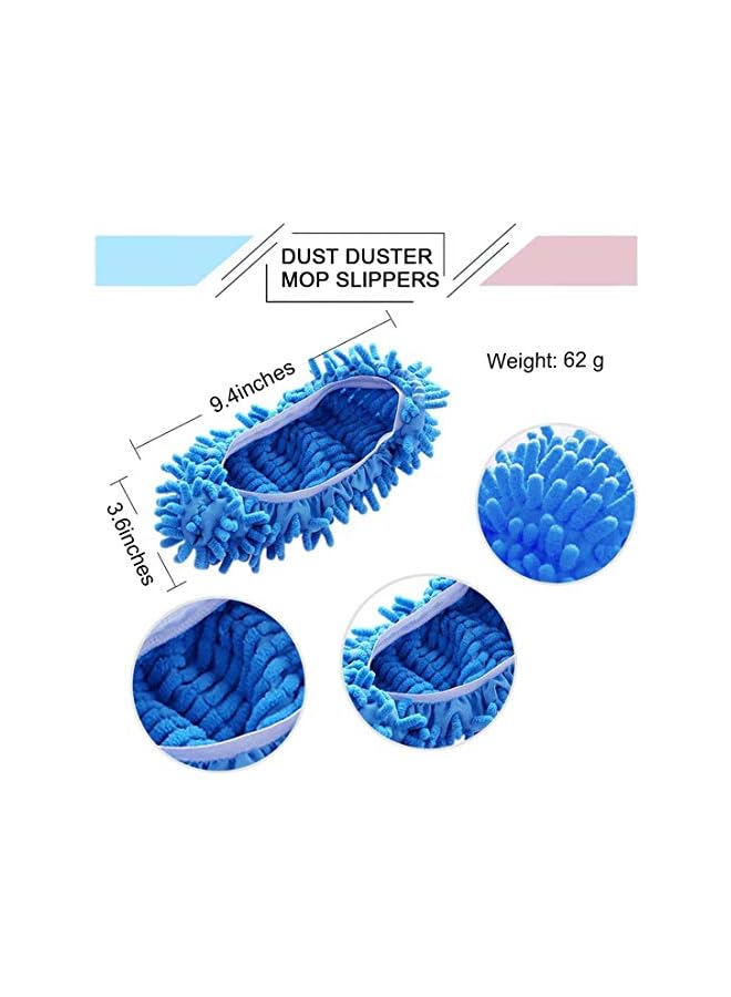 promass Mop Slippers, Mop Shoes Cover Dust Duster Slippers Microfiber Dust Multi-Function Floor Cleaning Shoe Covers Dust Hair Cleaner Foot Socks for Cleaning Floor House Washable (5 Pairs) - Image 2