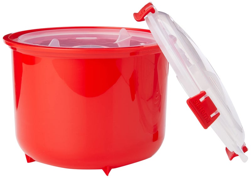 Sistema Microwave Rice Cooker & Round Microwave Food Container Set | 2.6L, 915ml | Food Containers with Steam-Release Vents | BPA-Free | 2 Count - Image 4