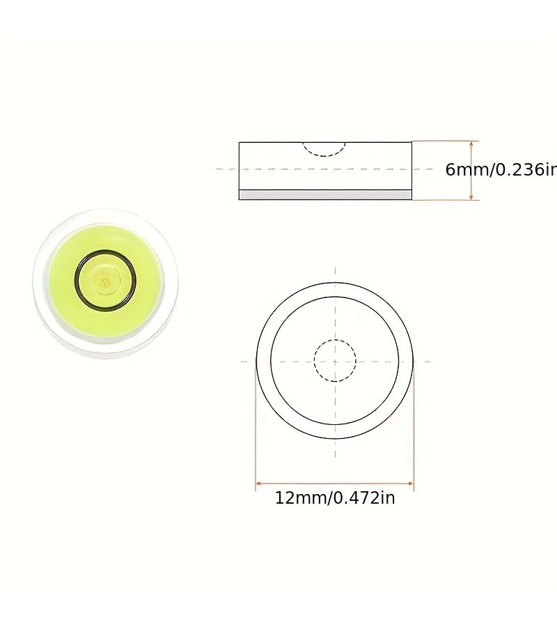 5 Green Mini Spirit Levels 12x6mm High Precision 0 1mm for Tripods Telescopes - Image 3