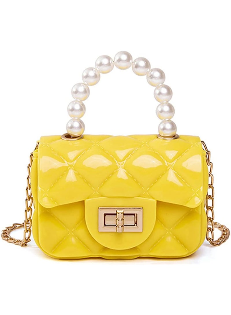 Little Girls Mini Purse Cute Crossbody Bag for Princesses yellow - Image 1