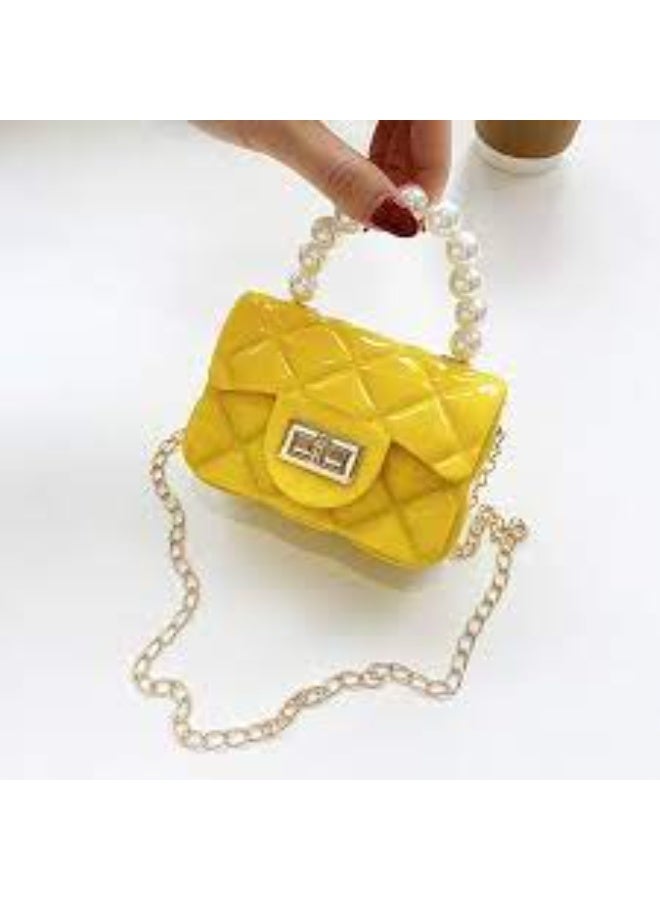 Little Girls Mini Purse Cute Crossbody Bag for Princesses yellow - Image 5