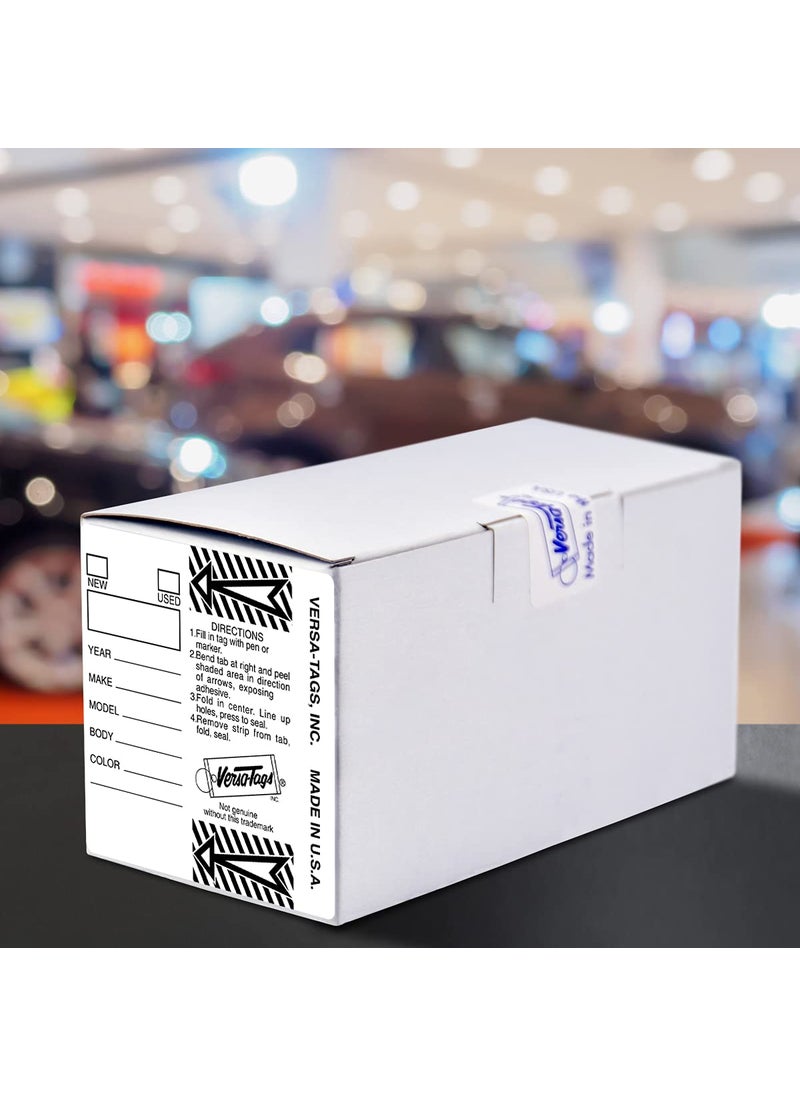 Versa-Tags Versa-Tags Two Packs of 250 Dealership Key Tags Bulk - Genuine Versa-tag Key Tags, Self-Protecting, 2 Boxes,Car Key Tags with Ring Included, Automotive Repair Shop Key Tags (Yellow/White)  - Image 2