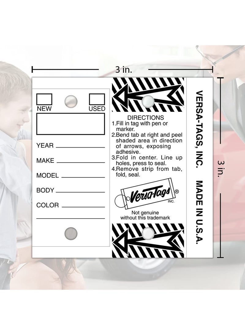 Versa-Tags Versa-Tags Two Packs of 250 Dealership Key Tags Bulk - Genuine Versa-tag Key Tags, Self-Protecting, 2 Boxes,Car Key Tags with Ring Included, Automotive Repair Shop Key Tags (Yellow/White)  - Image 3