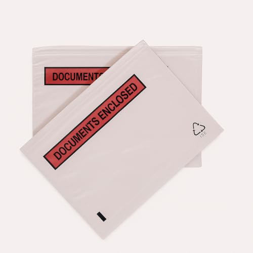 JPPL Packaging Full Gumming Packing List Envelope (Size : 9.5" X 7") A5 - Packing List Enclosed/Invoice Pouch/Printed/Carton Invoice/Packing List Pouch (Pack of 100) - Image 1