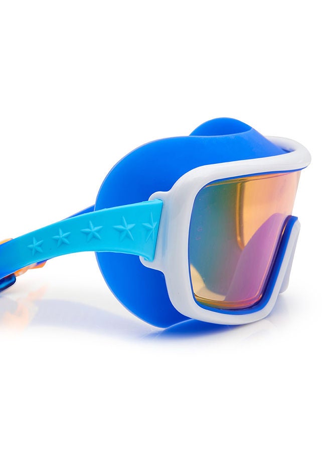 Bling2O Nanobot Navy Prismatic Kids Swimming Goggles - Ages 5+ - Anti Fog, No Leak, Non Slip, UV Protection - Hard Travel Case - Lead and Latex Free - Image 3