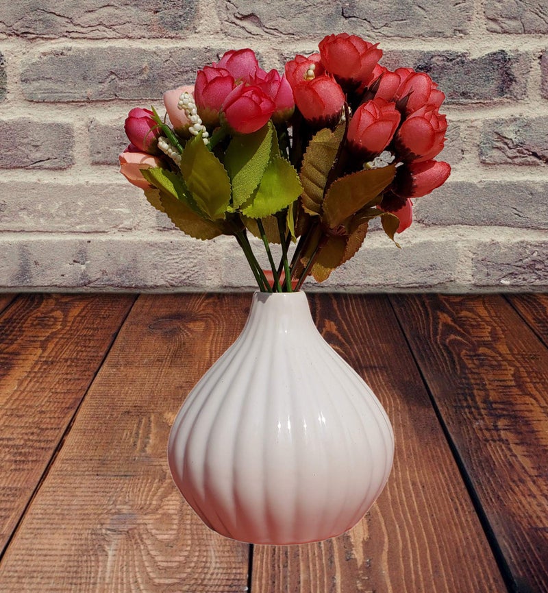 Pure Source India Ceramic Reed Diffuser Pot/Flower Pot/Christmas Decoration and New Year Gifts (Standard, White) - Image 2