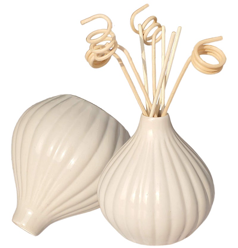 Pure Source India Ceramic Reed Diffuser Pot/Flower Pot/Christmas Decoration and New Year Gifts (Standard, White) - Image 3