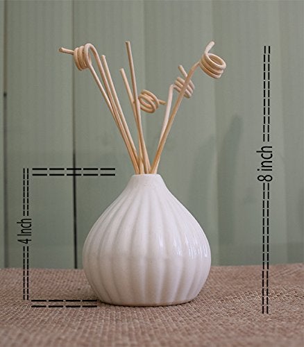 Pure Source India Ceramic Reed Diffuser Pot/Flower Pot/Christmas Decoration and New Year Gifts (Standard, White) - Image 5