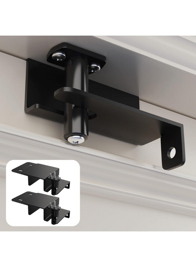 Laowu 2 Pcs Adjustable Child Safety Door Top Lock, Child Safety Top Lock for Door, Metal Top of Door Locks for Kids Safety, Door Top Lock for Interior Exterior French Door for Childproofing Black - Image 1