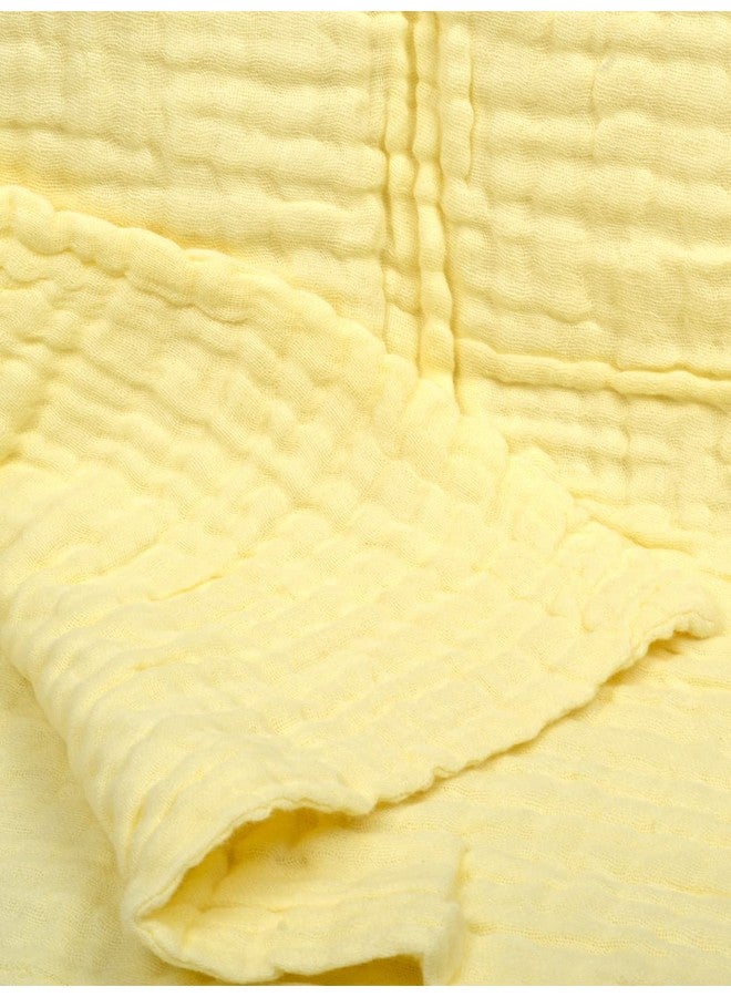 مومز هوم منشفة أطفال فائقة النعومة من الشاش الماص مكونة من 6 طبقات - 100×100 سم - (0-3 سنوات) - صفراء - Image 3