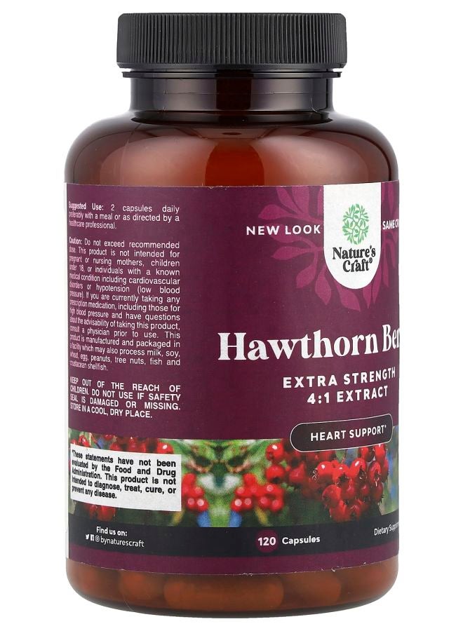 Nature's Craft مستخلص توت الزعرور قوة إضافية 120 كبسولة (665 ملغ لكل كبسولة) - Image 2