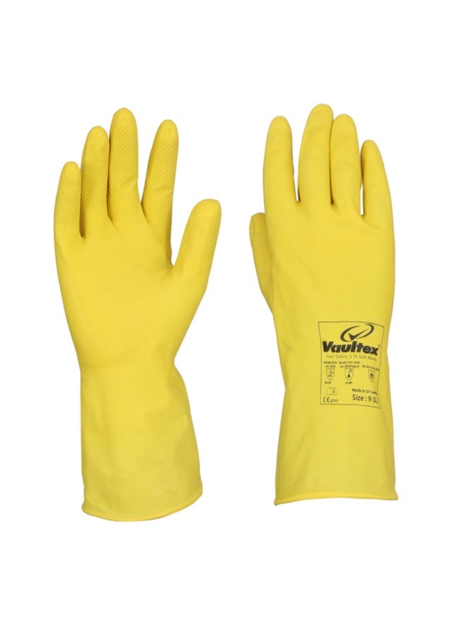 Vaultex Vaultex PHO Latex Rubber gloves Length 33CM Color Yellow, Size L, 1Pair/Pack  - Image 3