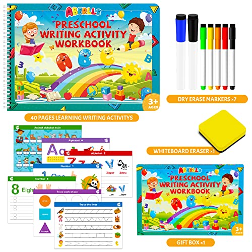 ABERLLS Handwriting Practice Book for Kids Toddler Preschool Learning Activity for 3 4 5 Year Old Kindergarten Educational Toys Montessori Toys Learn Number Letters Shapes Animal Sight Words Workbook - Image 5