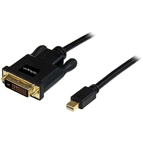 StarTech.com 3ft (0.9m) Mini DisplayPort to DVI Cable - Mini DP to DVI Adapter Cable - 1080p Video - Passive mDP 1.2 to DVI-D Single Link - mDP or Thunderbolt 1/2 Mac/PC to DVI Monitor (MDP2DVIMM3B) - Image 1