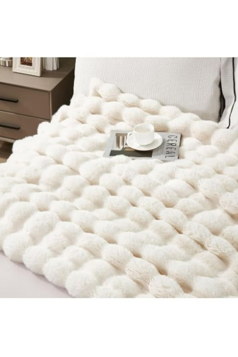 MONOGUE Ultra Soft Faux Fur Throw Blanket – Cozy Plush Fuzzy Blanket for Sofa, Couch & Bed - Image 2