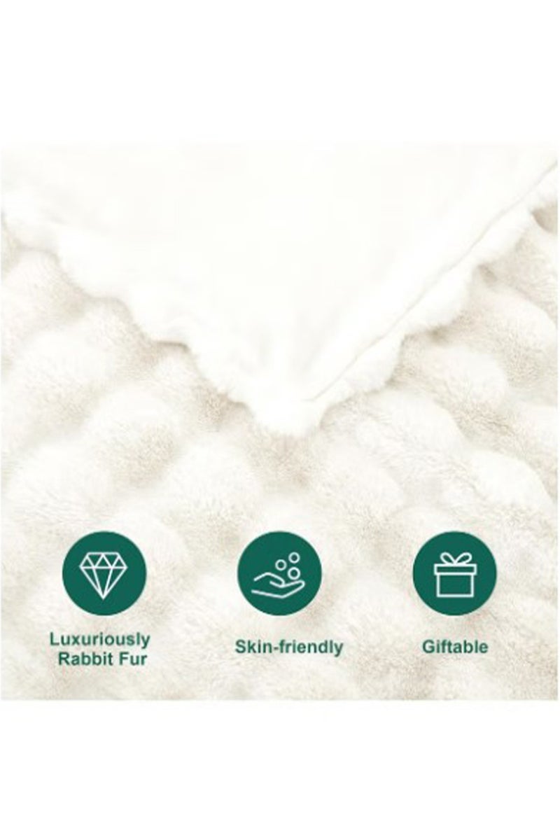 MONOGUE Ultra Soft Faux Fur Throw Blanket – Cozy Plush Fuzzy Blanket for Sofa, Couch & Bed - Image 4