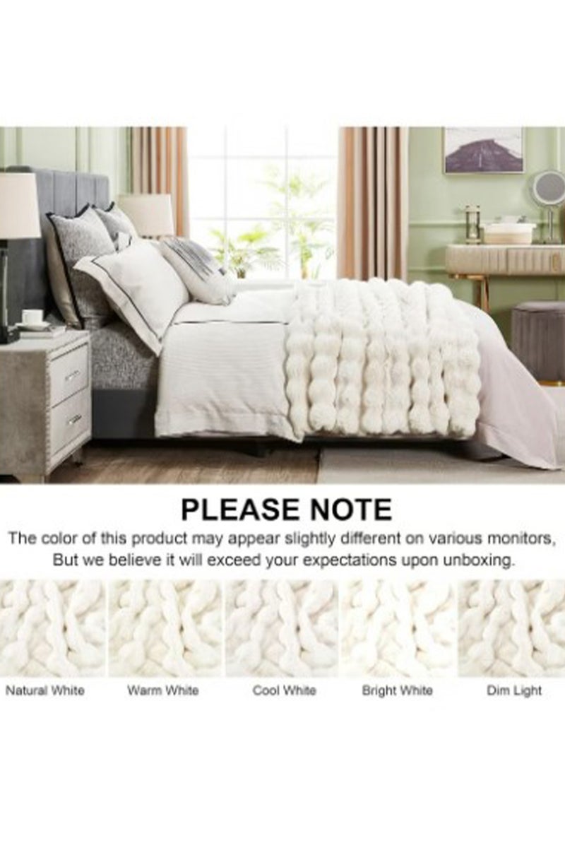 MONOGUE Ultra Soft Faux Fur Throw Blanket – Cozy Plush Fuzzy Blanket for Sofa, Couch & Bed - Image 5