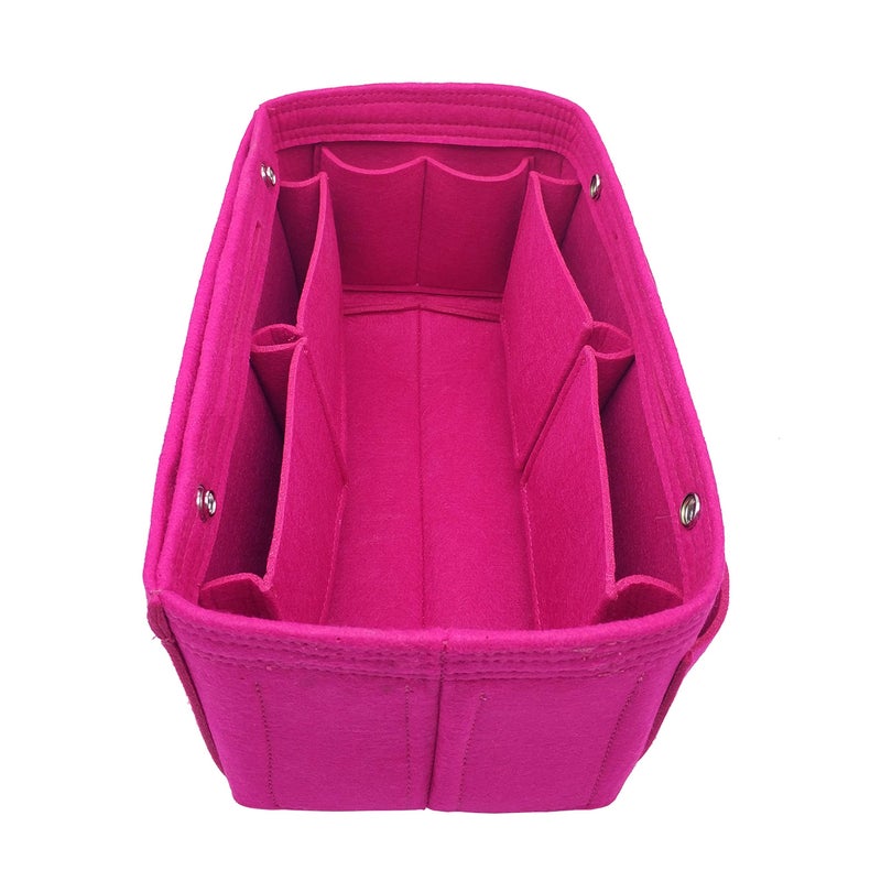 LEXSION Felt Purse Organizer Insert Bag organizer Multi Pocket Bag in Bag Organizer For Tote & Handbag Shaper 8008 Rosy M - Image 1