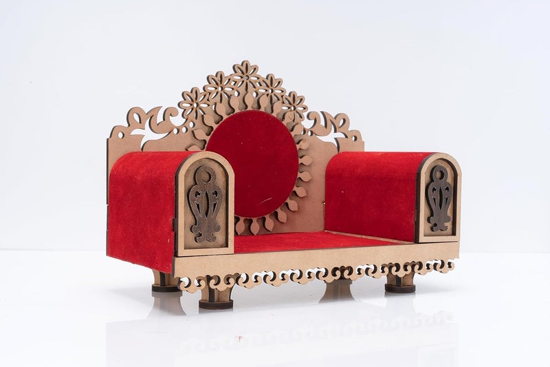 Pearo Wooden Meenakari Singhasan for God Laddu Gopal Sinhasan for Pooja Mandir - Image 4