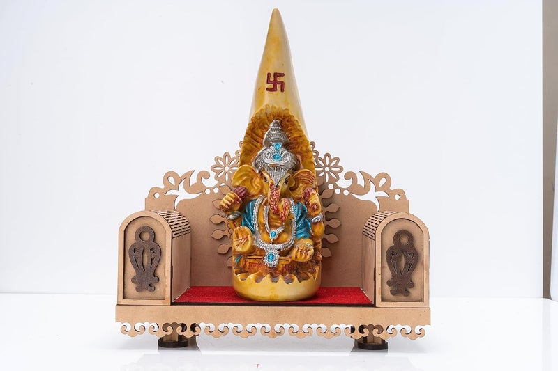 Pearo Wooden Meenakari Singhasan for God Laddu Gopal Sinhasan for Pooja Mandir - Image 3