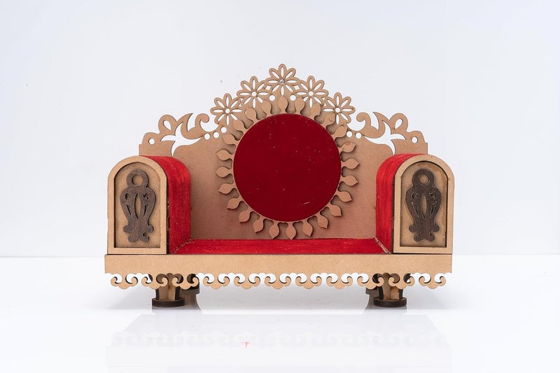 Pearo Wooden Meenakari Singhasan for God Laddu Gopal Sinhasan for Pooja Mandir - Image 1