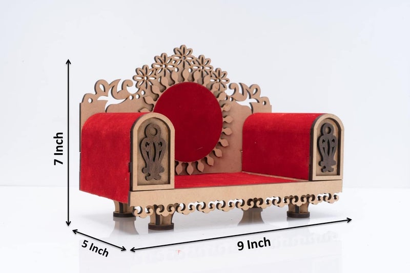 Pearo Wooden Meenakari Singhasan for God Laddu Gopal Sinhasan for Pooja Mandir - Image 2