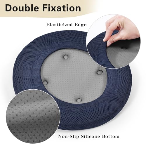 baibu Stool Covers Round, Super Breathable Round Bar Stool Cover Seat Cushion Navy Blue 13" - One Cushion Only - Image 4