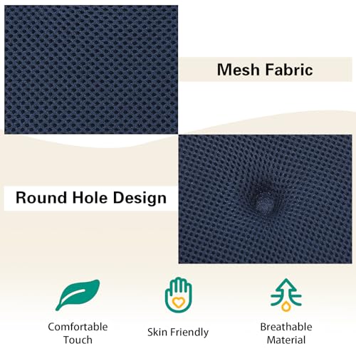baibu Stool Covers Round, Super Breathable Round Bar Stool Cover Seat Cushion Navy Blue 13" - One Cushion Only - Image 5