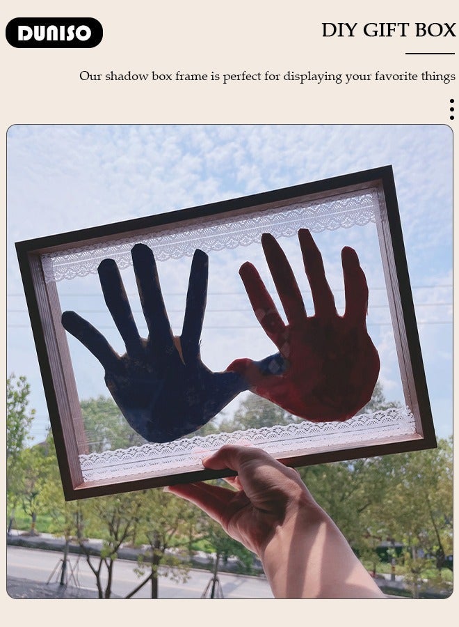 DUNISO 3D Shadow Box, DIY Wedding Memory Dried Flower Shadow Box Picture Frame Display Box for Tabletop Wooden Deep Box  Medals, Flowers, Memorabilia, Photo - Image 2